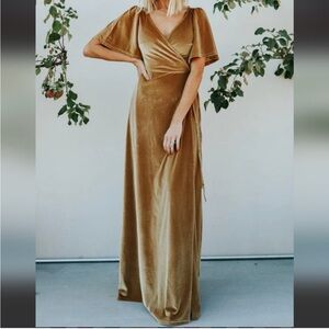 Baltic born gold wrap dress